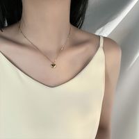 Mode Einfacher Stil Herzform Titan Stahl Überzug Halskette main image 4