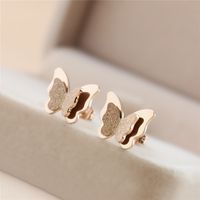 Fashion Simple Style Butterfly Titanium Steel Plating Butterfly Earrings main image 6