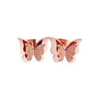 Fashion Simple Style Butterfly Titanium Steel Plating Butterfly Earrings main image 4