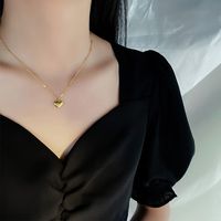 Mode Einfacher Stil Herzform Titan Stahl Überzug Halskette main image 3