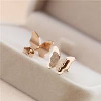 Fashion Simple Style Butterfly Titanium Steel Plating Butterfly Earrings main image 2