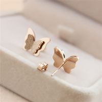 Fashion Simple Style Butterfly Titanium Steel Plating Butterfly Earrings main image 3