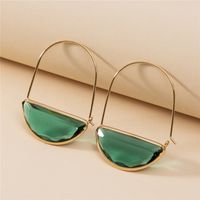 1 Pair Fashion Semicircle Crystal Women's Earrings sku image 2