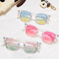 Fashion Gradient Color Pc Resin Square Patchwork Full Frame Kids Sunglasses main image 2