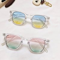 Fashion Gradient Color Pc Resin Square Patchwork Full Frame Kids Sunglasses main image 3