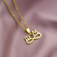 304 Stainless Steel Copper MAMA Plating Letter Zircon Pendant Necklace sku image 5