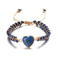 Ethnic Style Heart Shape Natural Stone Knitting Bracelets sku image 1