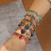Ethnic Style Heart Shape Natural Stone Knitting Bracelets main image 5