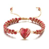 Ethnic Style Heart Shape Natural Stone Knitting Bracelets sku image 2