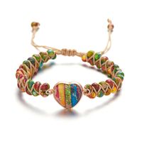 Ethnic Style Heart Shape Natural Stone Knitting Bracelets main image 4