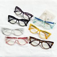 Fashion Solid Color Pc Resin Cat Eye Patchwork Full Frame Optical Glasses main image 3