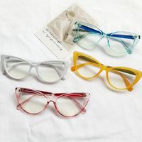 Fashion Solid Color Pc Resin Cat Eye Patchwork Full Frame Optical Glasses main image 7