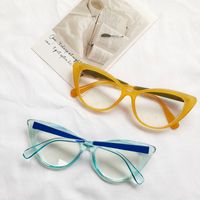 Fashion Solid Color Pc Resin Cat Eye Patchwork Full Frame Optical Glasses main image 6