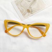 Fashion Solid Color Pc Resin Cat Eye Patchwork Full Frame Optical Glasses sku image 7