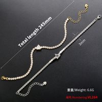 1 Piece Cute Heart Shape Copper Plating Inlay Zircon Women's Bracelets Necklace main image 6