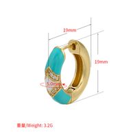 1 Pair Casual Geometric Copper Enamel Zircon Earrings main image 4