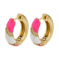 1 Pair Casual Geometric Copper Enamel Zircon Earrings sku image 5