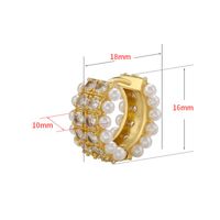 1 Paar Mode Geometrisch Überzug Kupfer Künstliche Perlen Zirkon Ohrringe main image 2