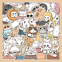 60 Pieces Japanese Style Cartoon Cute Kitten Stickers Ins Style Luggage Notebook Phone Case Decorative Waterproof Stickers main image 1