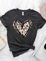 Women's T-shirt Short Sleeve T-shirts Casual Heart Shape main image 4