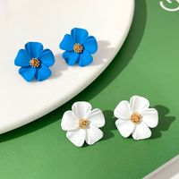 1 Pair Pastoral Flower Arylic Alloy 14k Gold Plated Women's Ear Studs main image 4