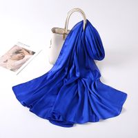 Women's Lady Fashion Simple Style Solid Color Satin Silk Scarves sku image 13