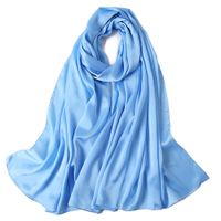 Women's Lady Fashion Simple Style Solid Color Satin Silk Scarves main image 4