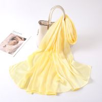 Women's Lady Fashion Simple Style Solid Color Satin Silk Scarves sku image 8