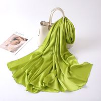 Women's Lady Fashion Simple Style Solid Color Satin Silk Scarves sku image 10