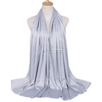 Women's Lady Solid Color Satin Silk Scarves sku image 1