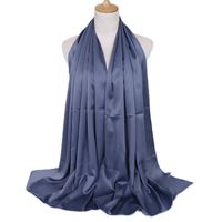 Women's Lady Solid Color Satin Silk Scarves sku image 2