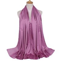 Women's Lady Solid Color Satin Silk Scarves sku image 10