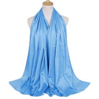 Women's Lady Solid Color Satin Silk Scarves sku image 15