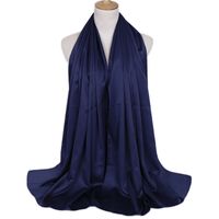 Women's Lady Solid Color Satin Silk Scarves sku image 18