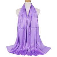 Women's Lady Solid Color Satin Silk Scarves sku image 22