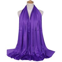 Women's Lady Solid Color Satin Silk Scarves sku image 21