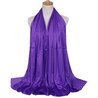 Women's Lady Solid Color Satin Silk Scarves main image 3