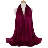 Women's Lady Solid Color Satin Silk Scarves sku image 9