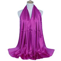 Women's Lady Solid Color Satin Silk Scarves sku image 12