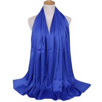 Women's Lady Solid Color Satin Silk Scarves sku image 13