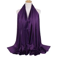 Women's Lady Solid Color Satin Silk Scarves sku image 20
