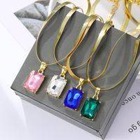 Simple Style Heart Shape Artificial Crystal Alloy Plating Inlay Artificial Gemstones Women's Pendant Necklace main image 1