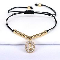 1 Piece Ethnic Style Faith Oval Copper Plating Inlay Zircon Bracelets sku image 1