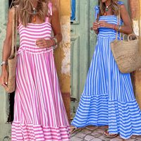 Women's Swing Dress Casual Printing Sleeveless Stripe Maxi Long Dress Daily main image 1