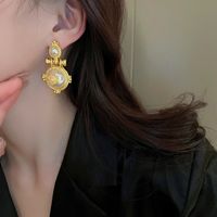 Fashion Heart Shape Copper Plating Inlay Artificial Gemstones Drop Earrings 1 Pair sku image 28