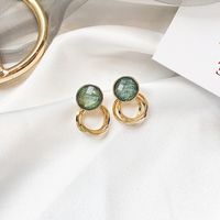 Fashion Heart Shape Copper Plating Inlay Artificial Gemstones Drop Earrings 1 Pair sku image 2
