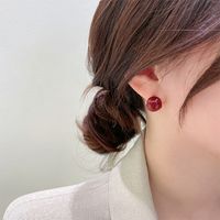 Fashion Heart Shape Copper Plating Inlay Artificial Gemstones Drop Earrings 1 Pair sku image 5