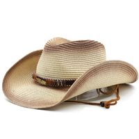 Unisex Retro Solid Color Big Eaves Straw Hat main image 3