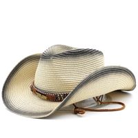 Unisex Retro Solid Color Big Eaves Straw Hat main image 4