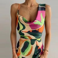Fashion Printing U Neck Sleeveless Printing Polyester Midi Dress Strap Dress main image 3